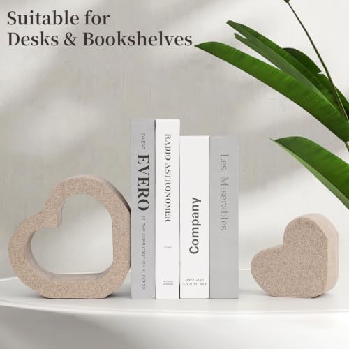 Book Ends for Shelves, Resin Decorative Bookends for Heavy Books - style: 808 (Sandstone )