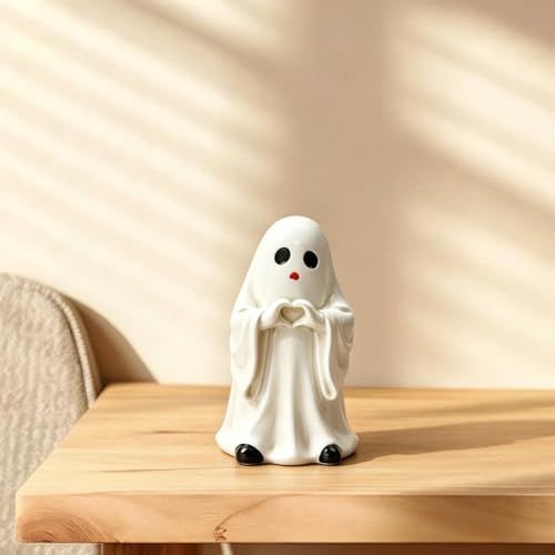 1 Pcs Halloween Figurine Heart Ghost Resin Statues - color: Styl 22