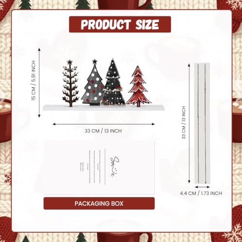 Smile Christmas Table Decor Wooden Standing Centerpieces, 4Pcs Christmas Trees Wooden Signs, Shelf Decor - style: Christmas Tree