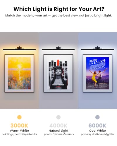 Picture Wall Lights Wireless Art Light for Paintings 24" Black - color: Black, size: 24 Inch