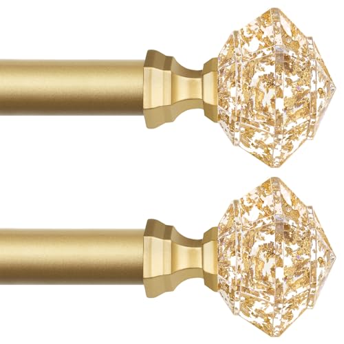 TONIAL Luxury Gold Translucent Replacement Finials for 3/4 Inch Curtain Rod - color: Luxury Gold