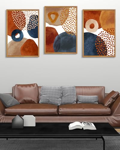 UPWOIGH Mid Century Abstract Framed Wall Art Set of 3, 16 x 24 Inch - color: Colourful, size: 24"L x 16"W