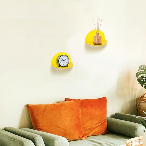 ROYALITA 2-Pack Small Acrylic Shelves Room Decor Floating Shelves, Yellow - color: Yellow