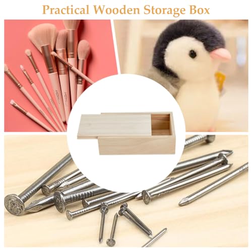 SUPERFINDINGS 6Pcs Wood Box with Slide Lid 6.6x3.7inch Unfinished Wooden Storage Box Small Wooden Box Trinket Storage Box with Slide Top for DIY Crafts Home Decoration Jewelry - size: 6.6x3.7inch