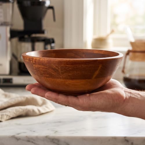 Lipper International Rubberwood Footed Bowl with Cherry Finish for Fruits, Salads, or Popcorn, Small, 7" Diameter x 2.75" Height, 27.05 Fl. Oz., Single Bowl - size: Small, style: Bowl