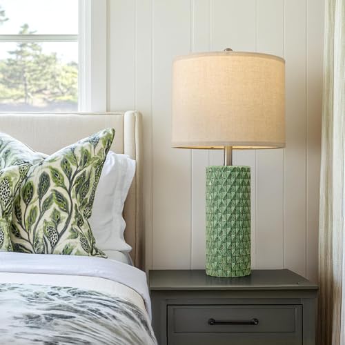 USumkky 26" Tall Table Lamp for Living Room -Green Lamps Set of 2 Modern Ceramic Lamps for Night Stands, Bedside Lamp for End Tables, Nightstand Lamps for Bedroom - color: Green