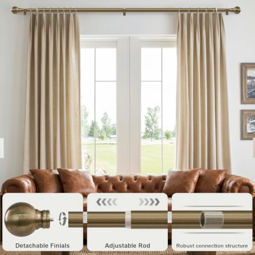 2 Pack Antique Bronze Curtain Rods 16-120 Inch Heavy Duty 1 Inch - color: Bronze, size: 16"-120"|2 Pack