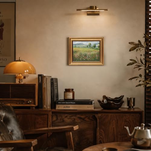 Countryside Wildflowers Vintage Gold Framed Wall Art 8x10 inch - color: 03-Meadow landscape, size: 8x10
