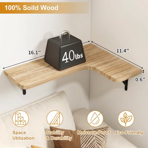 Fixwal Conner Shelves Wall Mounted for Decor, Carbonized Black 5pcs - color: 1-carbonized Black