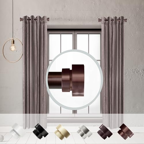 1 inch Side Curtain Rod 12-20 inch (Set of 2) - Bronze - color: Bronze