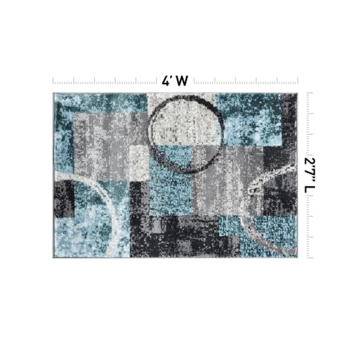 Rugshop Circle Design Contemporary Abstract Soft Area Rug Gray 2'7" x 4' - color: Grey, size: 2'7" x 4' (Rectangular)