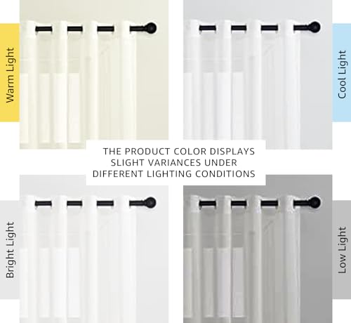 NICETOWN White Sheer Linen Curtains 84 Inch Length 2 Panels Set, W52xL84 - color: White, size: 52"W x 84"L (Pack of 2)