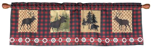 Lodge Rustic Buffalo Check Plaid Northwoods Valance 58 x 18 Inches - color: Buffalo Check, size: 58"W x 18"L (Pack of 1)