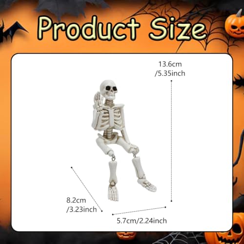 Halloween Skull Figurine with Swingable Legs Resin 1Pcs Ghost Statue - color: Styl 8
