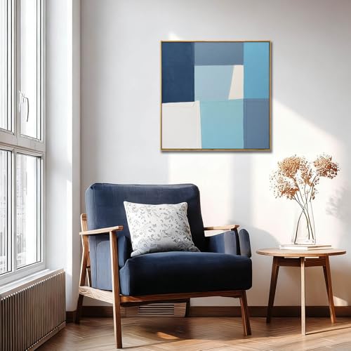 LEVERUP Abstract Photos Art Blue Wall Artwork Minimalist Printings Posters Modern Wall Decor for Living Room Bedroom Office 20×20 Inch Hallway Decorations - color: blue, size: 20"L x 20"W