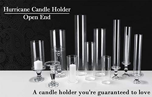 CYS EXCEL 2 PCS (H:24" D:4") Open Ended Glass Hurricane Candleholder Tube Shade | Open Flame Candle Chimney Tube Cover | Bottomless Cylinder - size: 4" wide x 24" tall