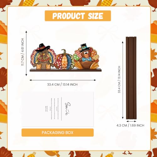Smile Thanksgiving Wooden Decor Indoor Turkey Pumpkin - style: Turkey Pumpkin