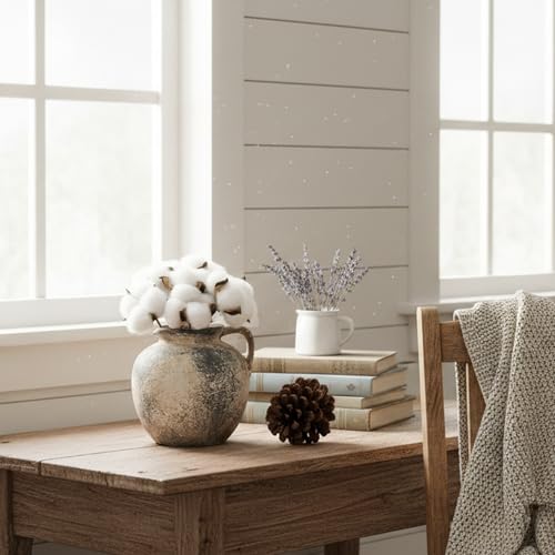PORCER Antique Terracotta Vase with Handle, 5.6 Inch Farmhouse Ceramic Vase Boho Decor Decorative Vase, Rustic Vase for Home Decor, Living Room, Table, Wedding - Distressed Design, Gray - color: Gray- 5.6"