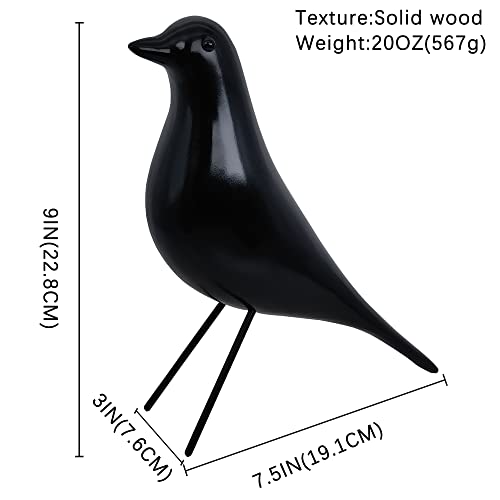 Modern Home Decor Birds Figurine - Mid Century Walnut Wood Home Office Decor Art Pigeon Gifts (Black Wood)… - color: Wood-black
