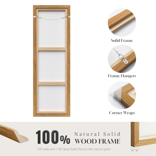 Large Framed Brown Abstract Vertical Wall Art Set for Living Room, 2 Piece - color: Dark Brown, size: 20"W x 60"H x 2Pcs