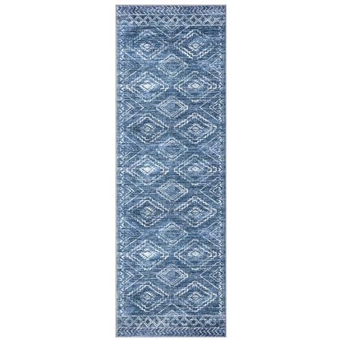 KILOCOCO Washable Runner Rug 2.6x8 ft Runners for Hallway, Stonewashed Blue - color: Stonewashed Blue, size: 2'7" x 8' (Runner)