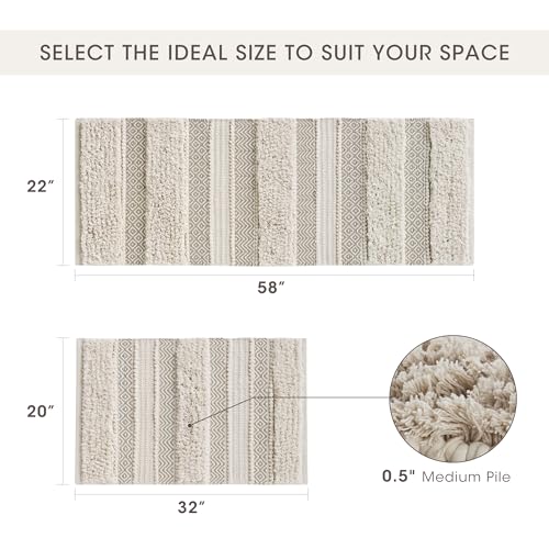 INK+IVY Asher Non-Slip Bath Rug Absorbent Quick Dry, 20 x 32, Natural - color: Natural, size: 1'8" x 2'8" (Rectangular)