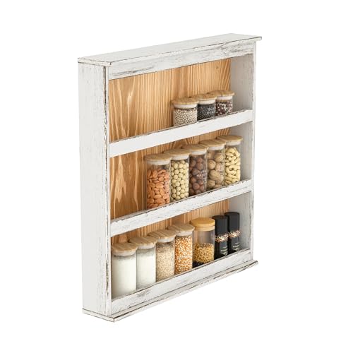 Nisorpa 3 Tier Spice Rack Wall Mount, 19.68 x 3.35 x 21.25 Inches - color: Pine