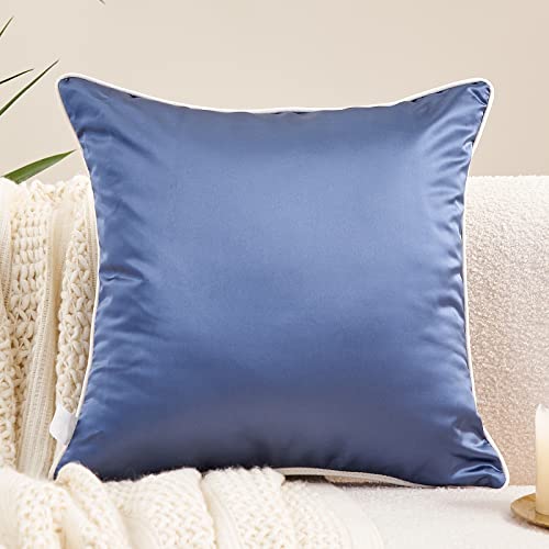 Avigers Throw Pillow Cover 20 x 20 Inch, Blue, Rayon Blend, Hidden Zipper - color: Blue, size: 20" x 20" (Pack of 1)