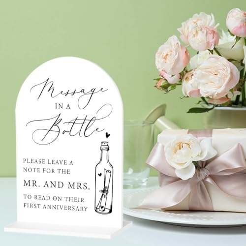 Message In A Bottle Guestbook Sign Wedding Guestbook Sign for Engagement Bridal Shower Party Acrylic sign for Table Desk - color: massage in a bottle