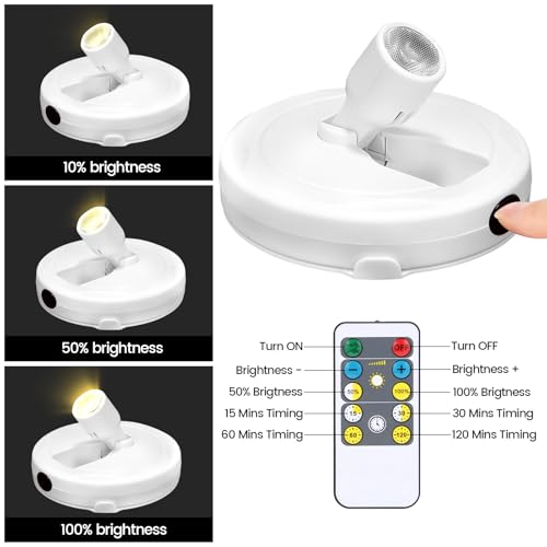 Wireless Spotlight Battery Operated, Picture Light with Remote - color: White