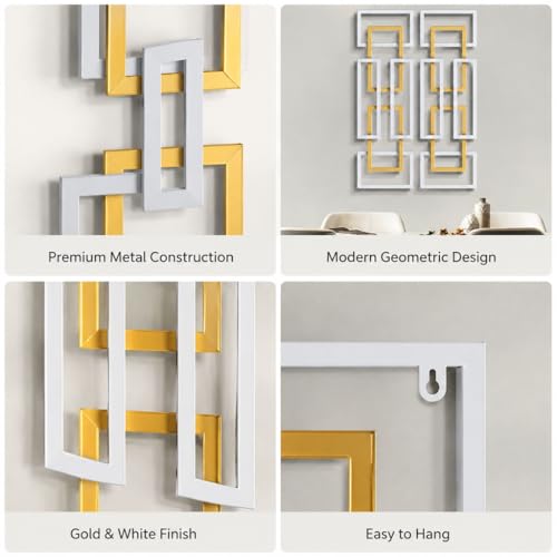 JFUJFU Minimalist Geometric Metal Wall Art Set of 2 for Home & Office - color: Silver