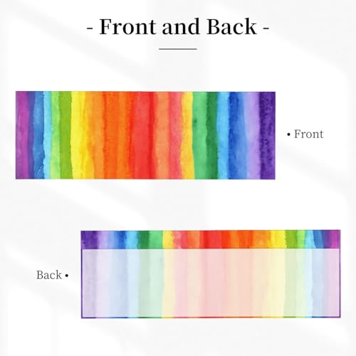 Rainbow Curtain Valance Short Rod Pocket Window Treatment for Living Room Bedroom Kitchen Bathroom 1 Panel 54" W x 18" L - color: Rainbow