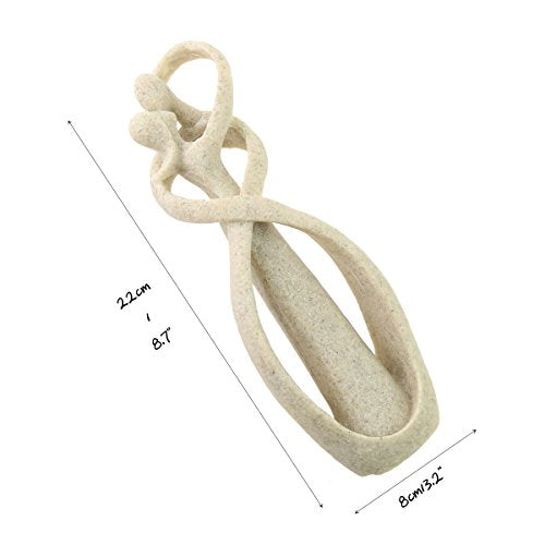 Winterworm Handcrafted Couple Kissing Lovers Abstract Figure Sandstone Statue for Crafts Wedding Valentine's Day Gifts Home Decoration