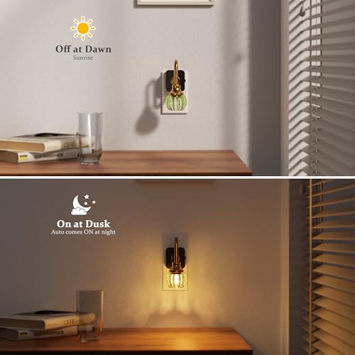 JandCase Night Light, Night Lights Plug into Wall Green Tulip 2 Pack - color: Green Tulip