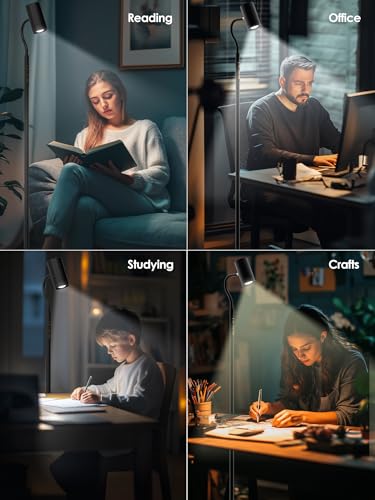 GLOWRIUM 17W LED Reading Floor Lamp with Remote, 67" Dimmable Standing Lamp - style: 2-in-1 Lamp (H2)