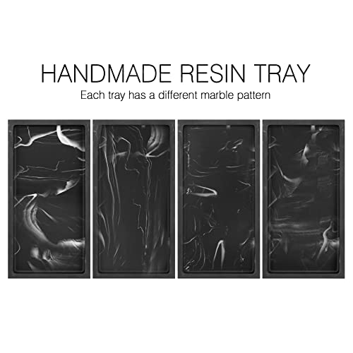 Luxspire Resin Bathroom Vanity Tray Countertop Organizer, Mini, Ink Black - color: Ink Black, size: Mini