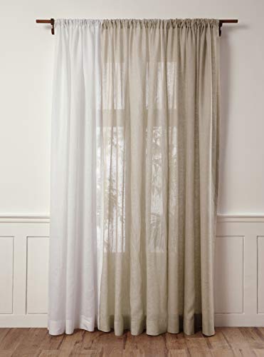 Solino Home 100% Pure Linen Sheer Curtain Natural, 52 x 120 in, 1 Panel - color: Natural, size: 52"W x 120"L (1-Panel)