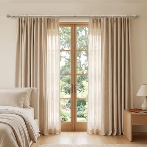 Brushed Nickel Curtain Rods for Windows 28 to 48 Inch Adjustable - color: Brushed Nickel, size: 16"-60"|1 Pack