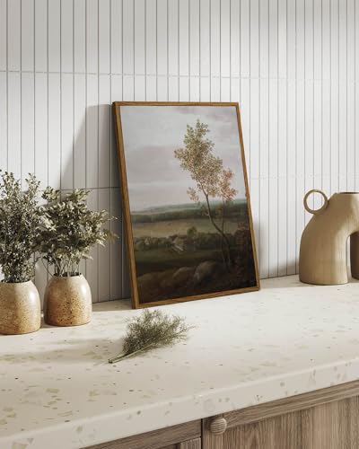 InSimSea Framed Canvas Prints Art Vintage Decor, Rural Farmhouse Scenery Home Wall Decor Countryside Landscape Paintings, Wall Art for Living Room, Dining Room, 12"x16" - color: View of the Country, size: 16"L x 12"W