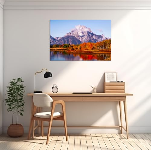 YIOZHAOFH Nature Wall Art for Office Landscape Wall Decor Mountains Pictures 16x24 Teton Canvas Wall Hanging for Living Room - color: YZ-NAPARK-03, size: 16"L x 24"W