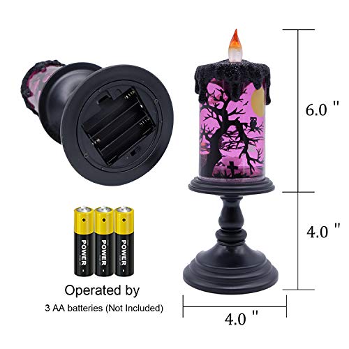 Eldnacele Ghosts Halloween Snow Globe Flameless Candle Battery Operated - color: 2-ghost