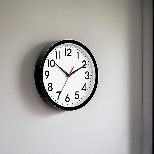 DAXSMY 10 Inch Wall Clock, Battery Operated Silent Non Ticking - color: A-black, size: 10"