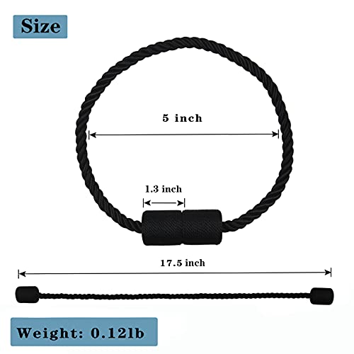 Magnetic Curtain Tiebacks Holdbacks Decorative Tie Backs for Windows Porlau - color: Black