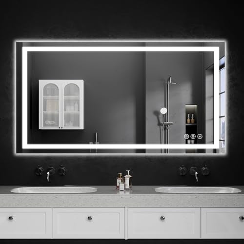 30"x48" LED Bathroom Mirror with Lights | Dimmable,Anti-Fog,Bathroom Vanity Mirror for Wall, Backlit + Front Lit, Memory Function, Shatter-Proof, Tempered Glass - size: 30"L x 48"W