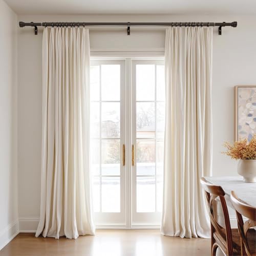 PORTRES Brown Heavy Duty Curtain Rods for Windows 48 to 84 Inches Adjustable Length 1" Diameter Curtain Rod with Modern Decorative Finials for Outdoor Farmhouse Bedroom Kitchen Living Room - color: Brown, size: 16"-88"|1 Pack