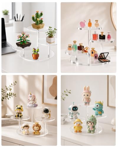 3-Tier Acrylic Display Riser for Lego Botanical, Figurine Stand - color: 5mm thickness- Clear Transparent