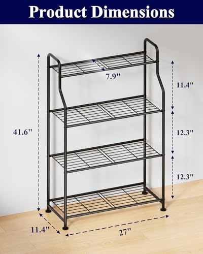 Kitsure Metal Plant Stand Indoor & Outdoor, 27" Wide - 4 Tier, Black - size: 27" Wide - 4 Tier