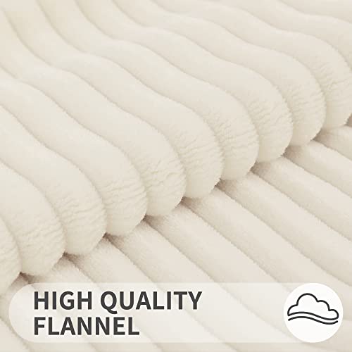 Simmore Fall Soft Cream White Flannel Throw Pillow Covers 18X18 Set of 2 - color: Cream White, size: 18" x 18" (Pack of 2)