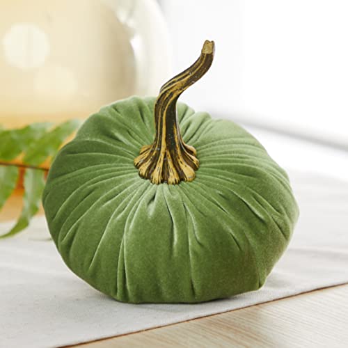 Your Heart's Content Fern 6.25 inch Velvet Pumpkin (Fern) - color: Fern