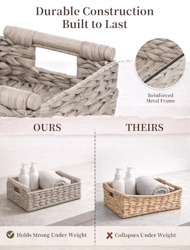 Wicker Basket, Large Basket for Gift Baskets Empty, 10.2x7.9x4in - color: Whitewash, size: Small